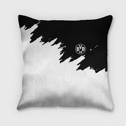 Подушка квадратная Borussia краски белые, цвет: 3D-принт