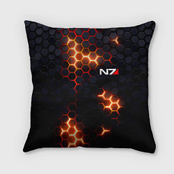 Подушка квадратная N7 mass effect logo, цвет: 3D-принт