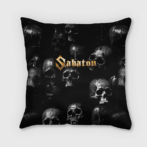 Подушка квадратная Sabaton - logo rock group / 3D-принт – фото 1