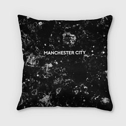 Подушка квадратная Manchester City black ice, цвет: 3D-принт