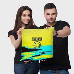 Подушка квадратная Nirvana краски кислотные, цвет: 3D-принт — фото 2