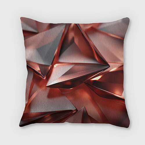 Подушка квадратная Рубиновые пирамидки / 3D-принт – фото 1