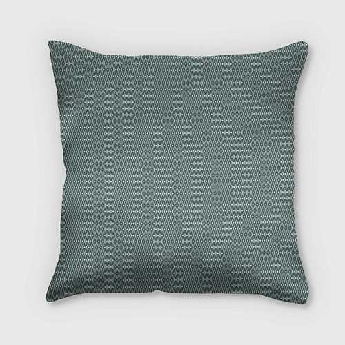 Подушка квадратная Пыльно-зелёный паттерн ромбы / 3D-принт – фото 1