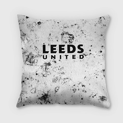 Подушка квадратная Leeds United dirty ice / 3D-принт – фото 1