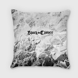 Подушка квадратная Black Clover white graphite, цвет: 3D-принт