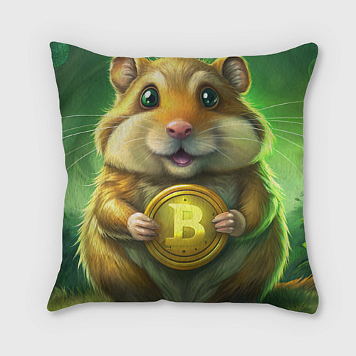 Подушка квадратная Хомяк и крипта / 3D-принт – фото 1