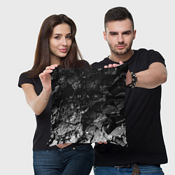 Подушка квадратная Quake black graphite, цвет: 3D-принт — фото 2