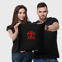 Подушка квадратная Toyota red logo, цвет: 3D-принт — фото 2