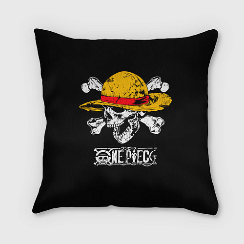 Подушка квадратная One piece - череп и кости / 3D-принт – фото 1