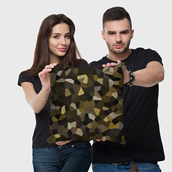 Подушка квадратная Мозаика оливковых оттенков, цвет: 3D-принт — фото 2