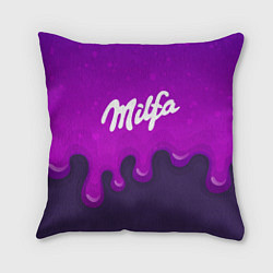 Подушка квадратная Милфа фиолетовые капли, цвет: 3D-принт