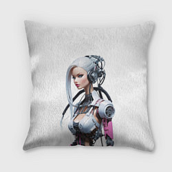 Подушка квадратная Cyber warrior Barbie - ai art fantasy