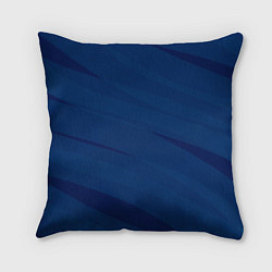 Подушка квадратная Тёмно-синий полосами, цвет: 3D-принт