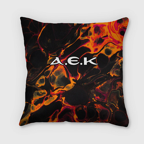 Подушка квадратная AEK Athens red lava / 3D-принт – фото 1