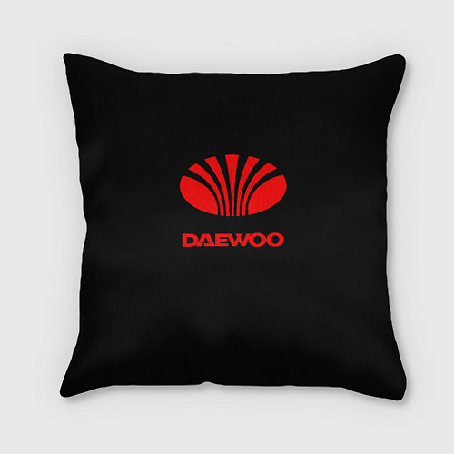 Подушка квадратная Daewoo red logo / 3D-принт – фото 1