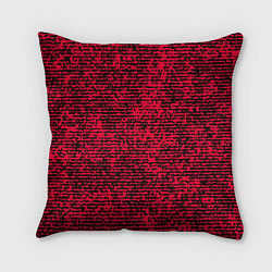 Подушка квадратная Ярко-розовый в чёрную текстурированную полоску