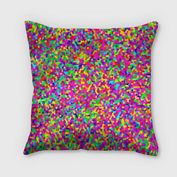 Подушка квадратная Паттерн разноцветная мелкая мозаика, цвет: 3D-принт