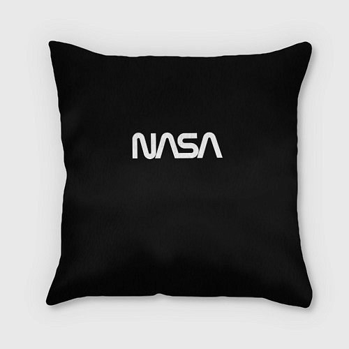 Подушка квадратная Nasa white logo / 3D-принт – фото 1