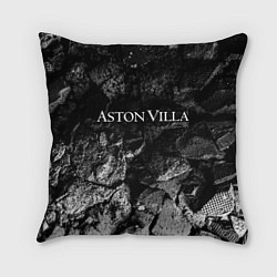 Подушка квадратная Aston Villa black graphite, цвет: 3D-принт