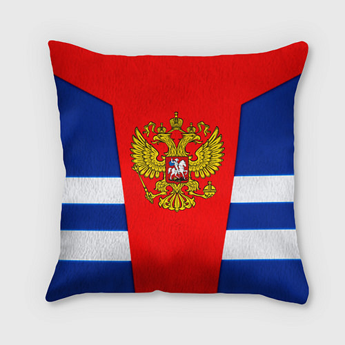 Подушка квадратная Россия герб спорт / 3D-принт – фото 1