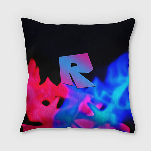 Подушка квадратная Roblox neon flame / 3D-принт – фото 1