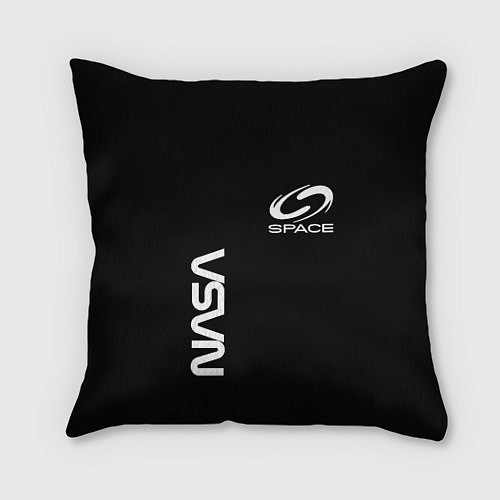 Подушка квадратная Nasa space logo white / 3D-принт – фото 1