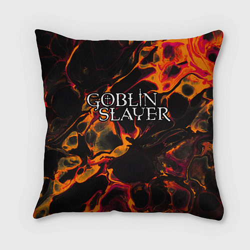 Подушка квадратная Goblin Slayer red lava / 3D-принт – фото 1