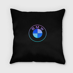 Подушка квадратная BMW neon logo, цвет: 3D-принт