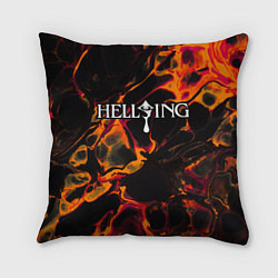 Подушка квадратная Hellsing red lava, цвет: 3D-принт