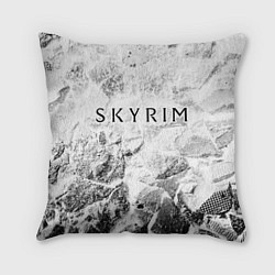 Подушка квадратная Skyrim white graphite, цвет: 3D-принт