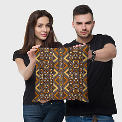 Подушка квадратная Мавританский африканский орнамент, цвет: 3D-принт — фото 2
