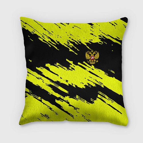 Подушка квадратная Российская империя краски жёлтые / 3D-принт – фото 1