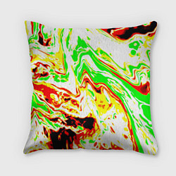 Подушка квадратная Кислотные краски, цвет: 3D-принт