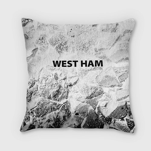 Подушка квадратная West Ham white graphite / 3D-принт – фото 1