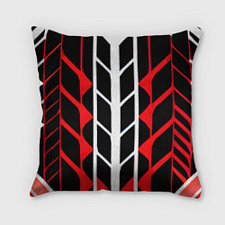Подушка квадратная White and red lines on a black background, цвет: 3D-принт