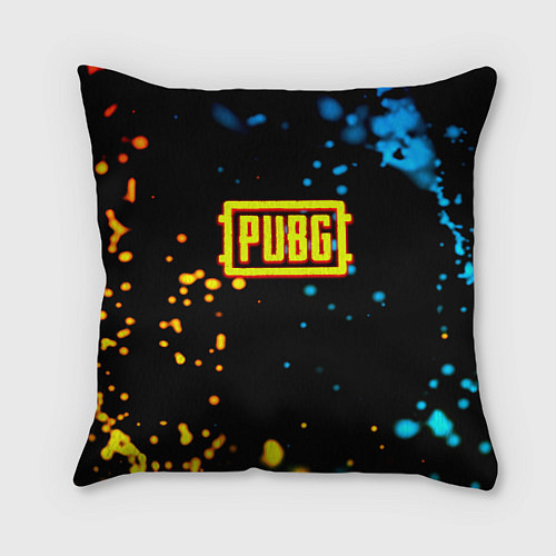 Подушка квадратная PUBG огненное лого / 3D-принт – фото 1