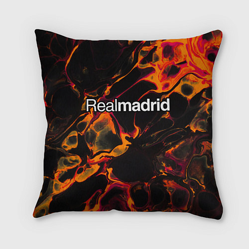 Подушка квадратная Real Madrid red lava / 3D-принт – фото 1