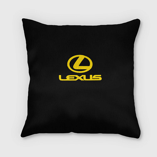 Подушка квадратная Lexus yellow logo / 3D-принт – фото 1