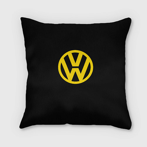 Подушка квадратная Volkswagen logo yellow / 3D-принт – фото 1