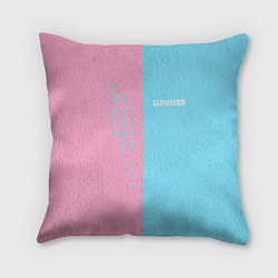 Подушка квадратная Summer-pink and blue, цвет: 3D-принт