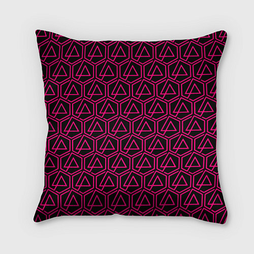 Подушка квадратная Linkin park pink logo / 3D-принт – фото 1