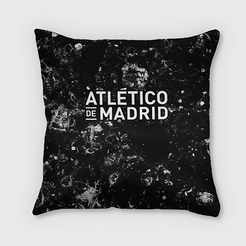 Подушка квадратная Atletico Madrid black ice / 3D-принт – фото 1
