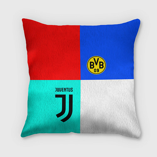 Подушка квадратная Juventus x Borussia / 3D-принт – фото 1