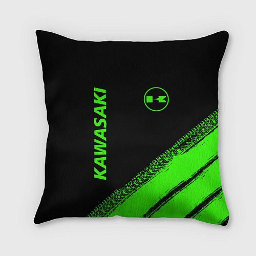 Подушка квадратная Kawasaki - logo / 3D-принт – фото 1