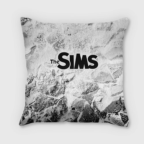 Подушка квадратная The Sims white graphite / 3D-принт – фото 1