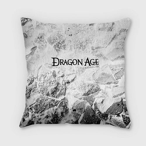 Подушка квадратная Dragon Age white graphite / 3D-принт – фото 1