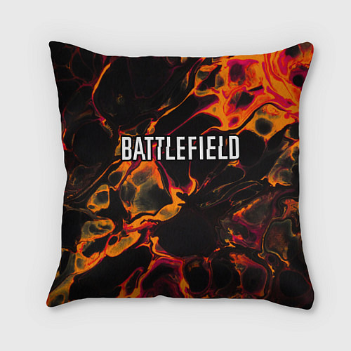 Подушка квадратная Battlefield red lava / 3D-принт – фото 1