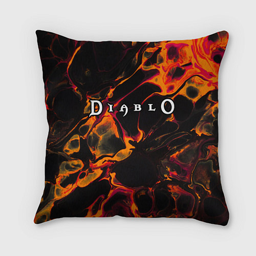 Подушка квадратная Diablo red lava / 3D-принт – фото 1