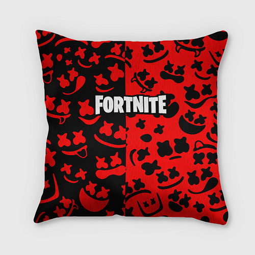 Подушка квадратная Fortnite x Marshmello pattern / 3D-принт – фото 1