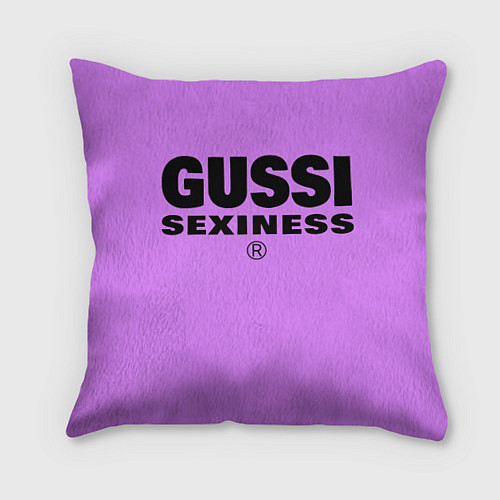 Подушка квадратная Гусси сиреневый - сексуальность / 3D-принт – фото 1